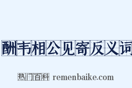 酬韦相公见寄反义词是什么意思的图片